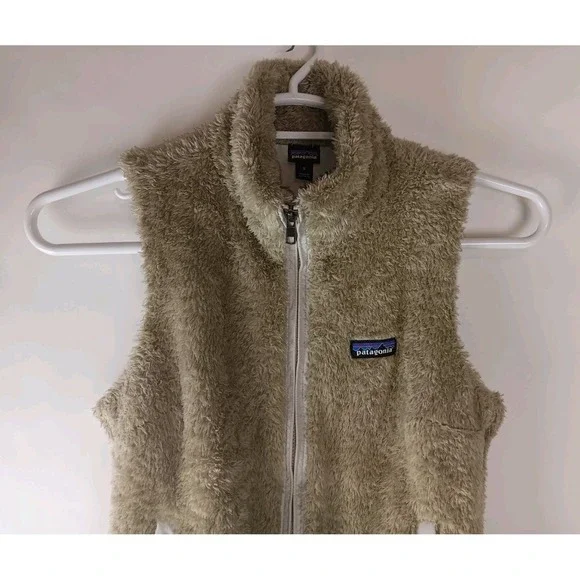 Patagonia Los Gatos Zip Up Vest Women's Small Sherpa Fleece Tan - Picture 3 of 11